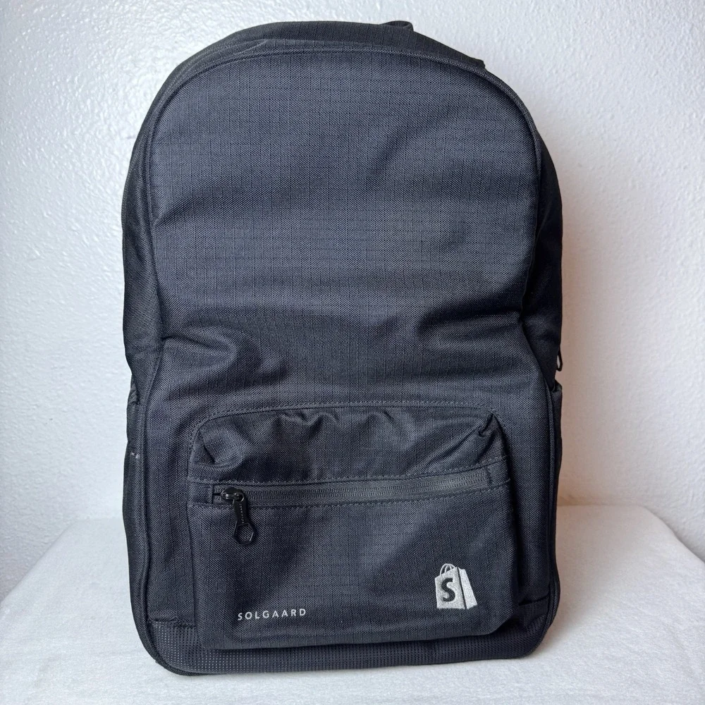 Solgaard Shore-Tex Daypack Backpack‎ Laptop Black Bag Recycled Plastic Pockets